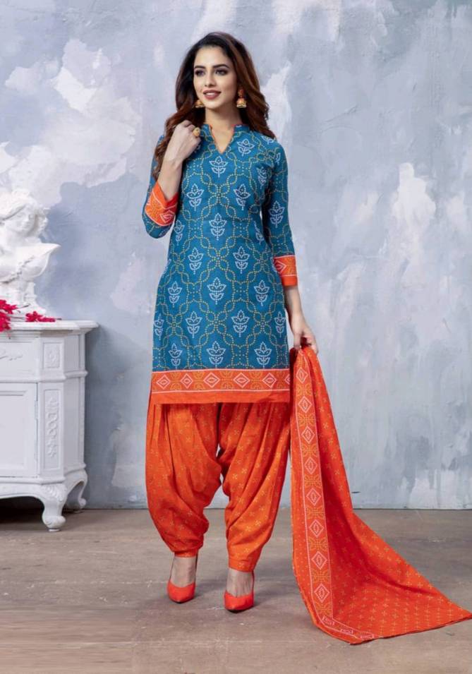 Meenaxi Chunari Special 4 Regular Wear Cotton Printed  Bandhani Dress Material